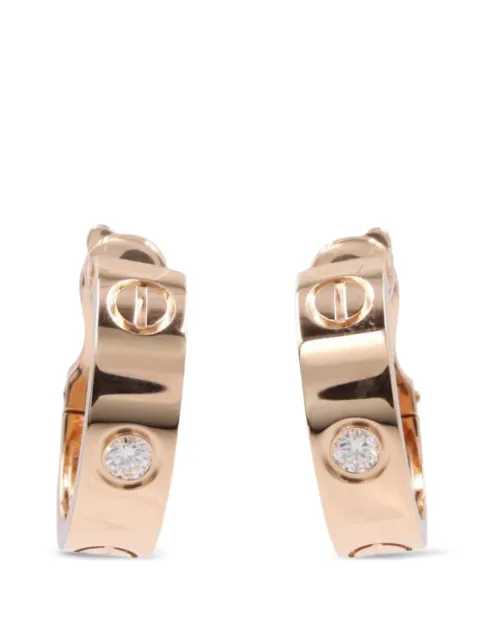 Cartier 2010s Love hoop diamond earrings Pink 1054418