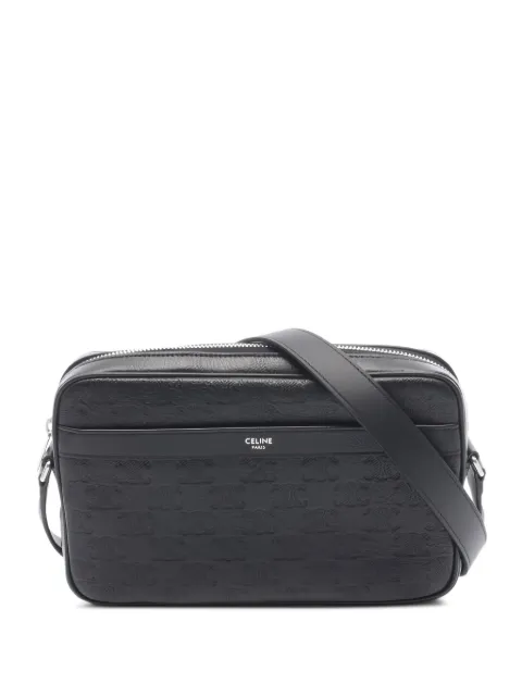 Celine Pre-Owned 2020s medium Triomphe leather messenger bag Black 1055908