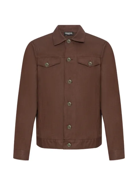 FRANZESE COLLECTION flap-pockets linen jacket Brown AU5376N1009