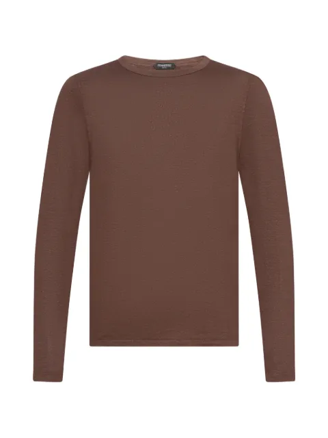 FRANZESE COLLECTION long-sleeves crew-neck T-shirt Brown AU5361C1009
