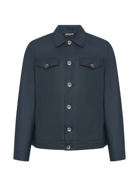 FRANZESE COLLECTION flap-pocket linen shirt jacket Blue AU5376N1001