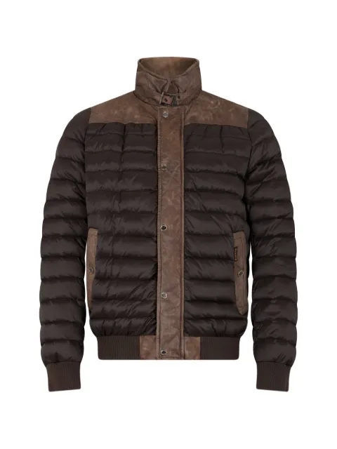 Moorer raised-collar padded jacket Brown CLINTPER