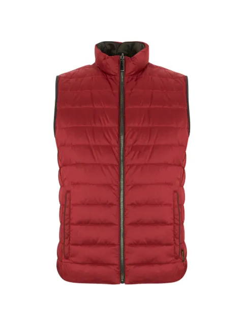 Moorer lightweight quilted zip-up gilet Red DONATISH