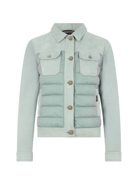 Moorer quilted leather jacket Blue PETUNIAHUR