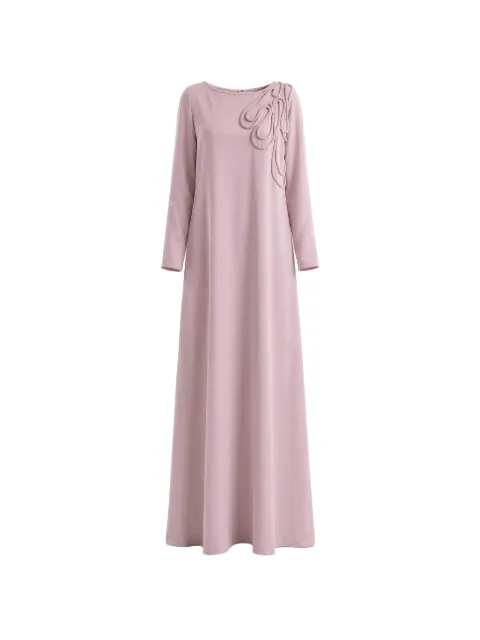 Gemy Maalouf cord-appliqué long-sleeve dress Pink EDSS262140LD