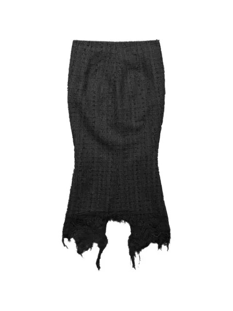 Matières Fécales fringed midi skirt Black MAT02SK1021