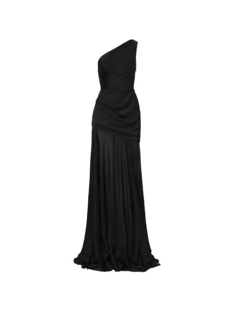 IL VOLO Aeris one-shoulder draped dress Black AERISDRESS