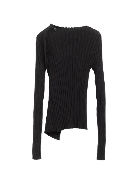 Paloma Wool no 2837 Esmolar asymmetric ribbed sweater Black WJ0201