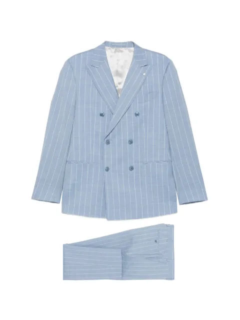 Luigi Bianchi pinstripe double-breasted suit Blue 330763440