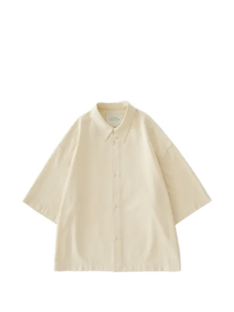 Studio Nicholson Sanko short-sleeve button shirt Neutrals SANKOSNM1267TONALBROKENTWILL