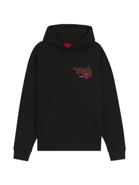 HUGO Dagethood floral hoodie Black 50556389