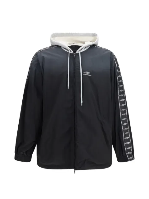 Balenciaga logo-detail hooded jacket Black 857715TPQ38