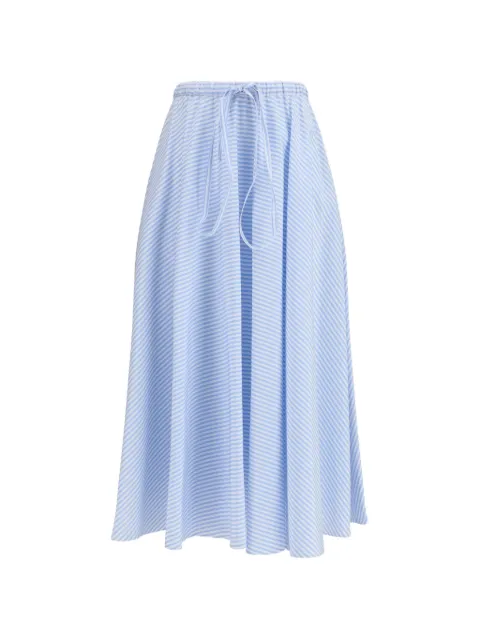CRIDA Locorotondo striped midi cotton skirt Blue LOCOROTONDO