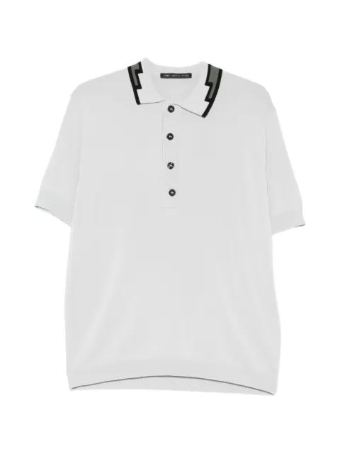 Low Brand zigzag collar polo shirt Grey LM26005N049