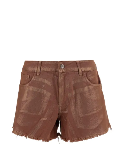 DON'T @ ME frayed shorts Brown DAM25M04BROWN