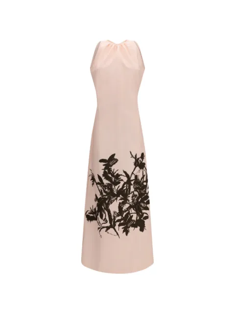 CRIDA Petunia floral-print gathered maxi dress Pink PETUNIA