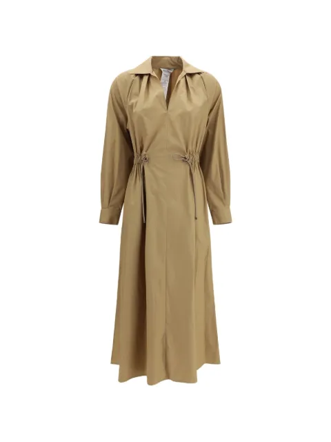 Max Mara Pedaggi drawstring A-line midi dress Neutrals 2611221162600