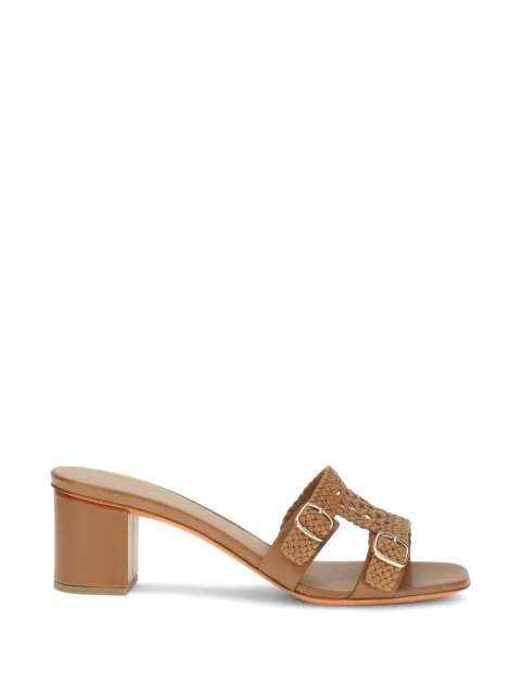 Santoni woven double-buckle pumps Neutrals WHYU72118HA2TSGS