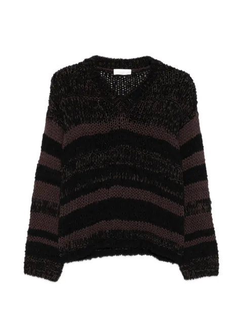 Roberto Collina striped chunky-knit sweater Black 261FXA46002