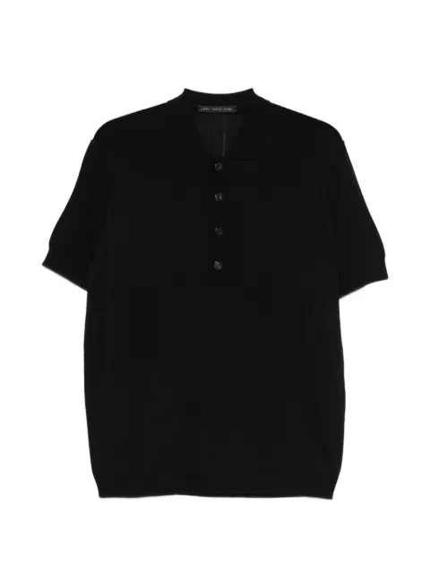 Low Brand fine-knit polo shirt Black LM26002