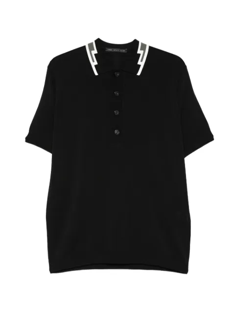 Low Brand contrast collar T-shirt Black LM26005D001