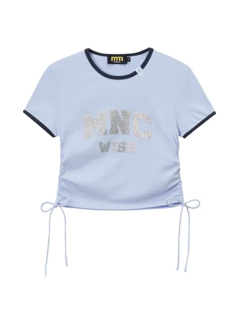 Mini Cream drawstring-hem T-shirt Blue 6SM622A