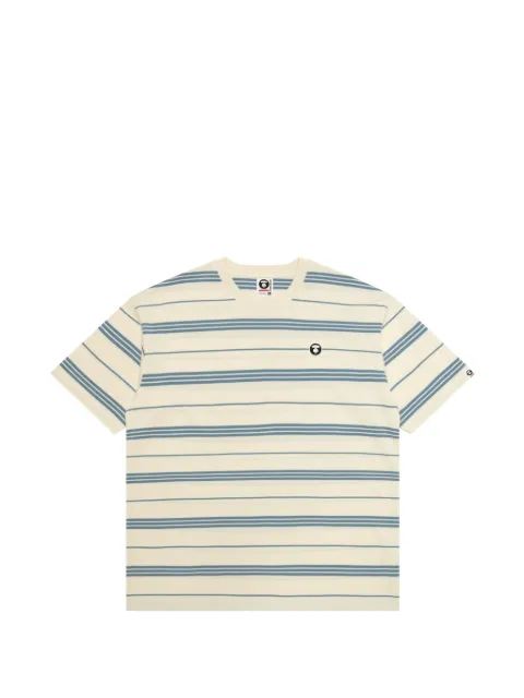 AAPE BY *A BATHING APE® striped logo T-shirt Neutrals ATE1811XXQ