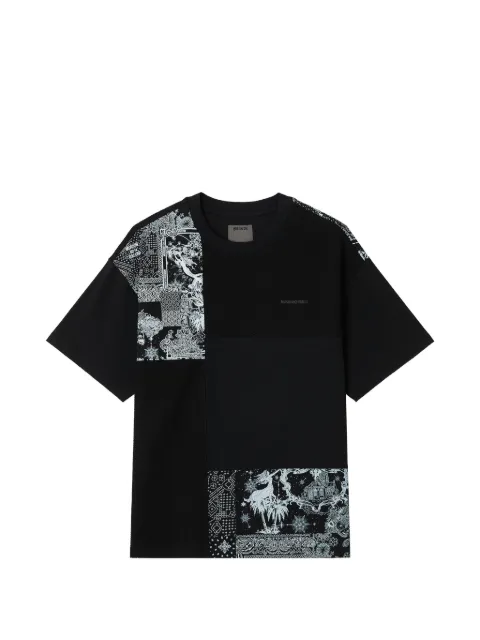 Musium Div. patchwork cotton T-shirt Black MMUTEM01156X