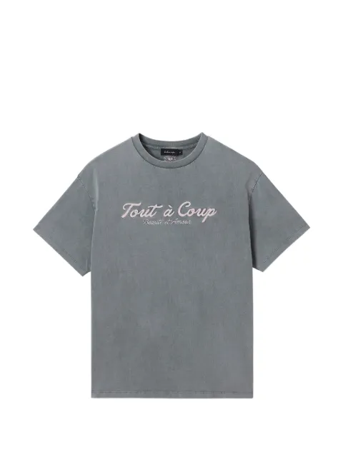 tout a coup embroidery T-shirt Grey M628AS6