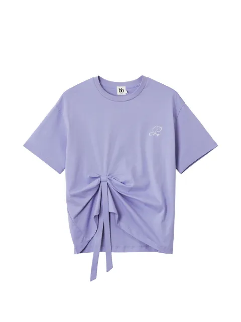b+ab tie-front embroidery-detail T-shirt Purple 6S646AS