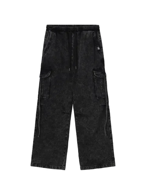 Mini Cream drawstring-waist cargo jeans Black 6SM110B