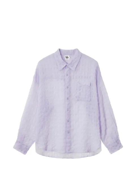 b+ab chest-pocket check shirt Purple 6S137AS