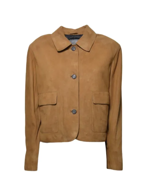Tagliatore pocket buttoned leather jacket Brown VALERIEPECHE260126E24251