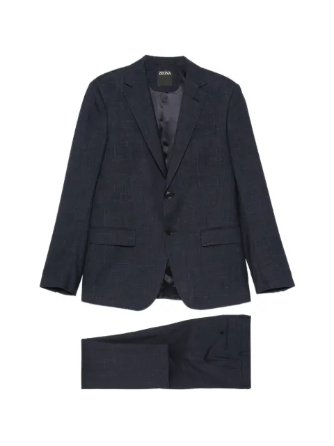 Zegna flap-pocket single-breasted suit Blue 350700A328QCGN