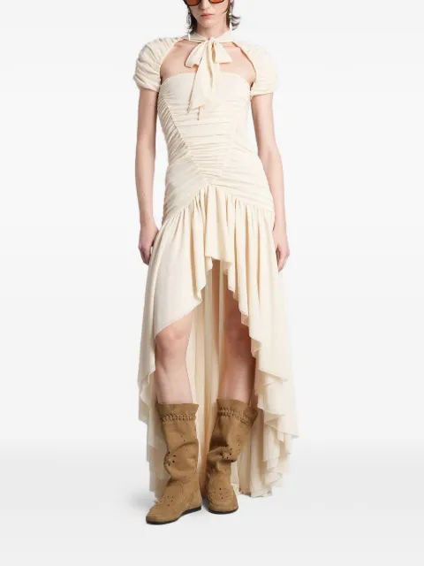 SIEDRES ruched pussy-bow dress Neutrals WRS26DR11