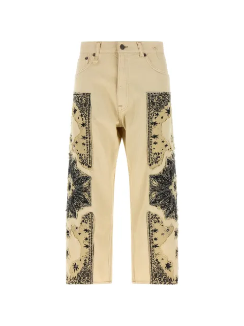 R13 X-BF frayed bandana-appliqué jeans Neutrals R13WD211D495