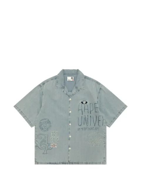 AAPE BY *A BATHING APE® embroidered shirt Blue ASR8580XXQ