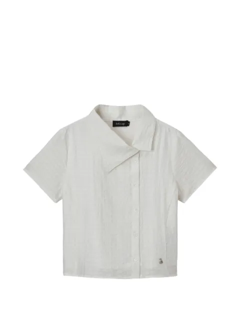 tout a coup asymmetric crinkled-effect shirt White M120AS6