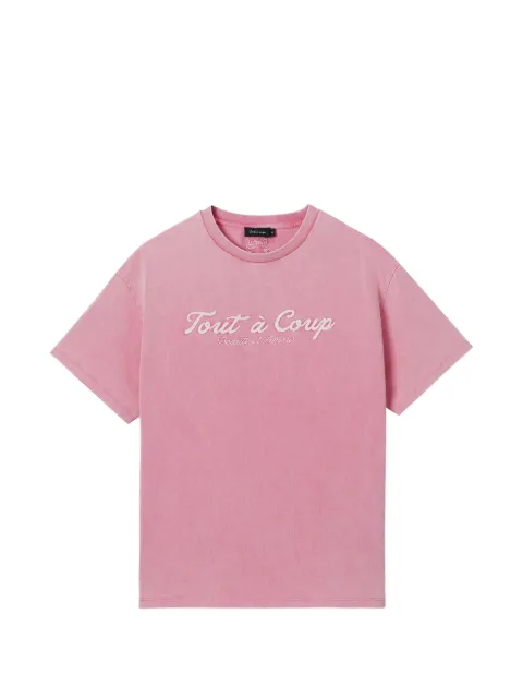 tout a coup embroidered-detail T-shirt Pink M628AS6
