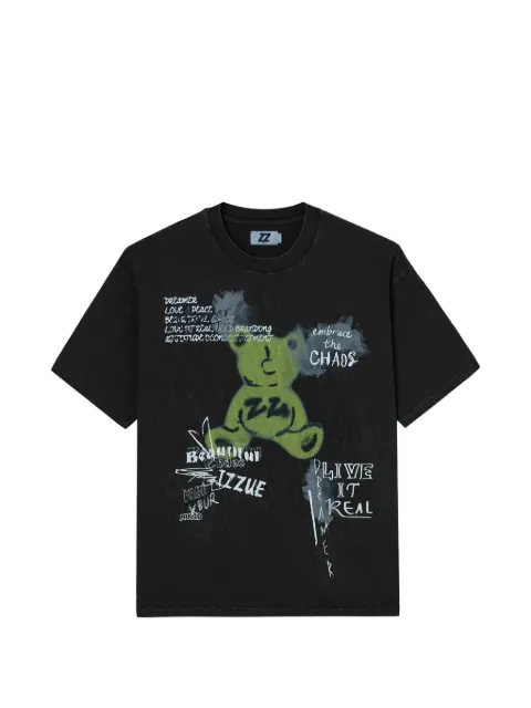 izzue graphic-print cotton T-shirt Black IZXTEM00454X