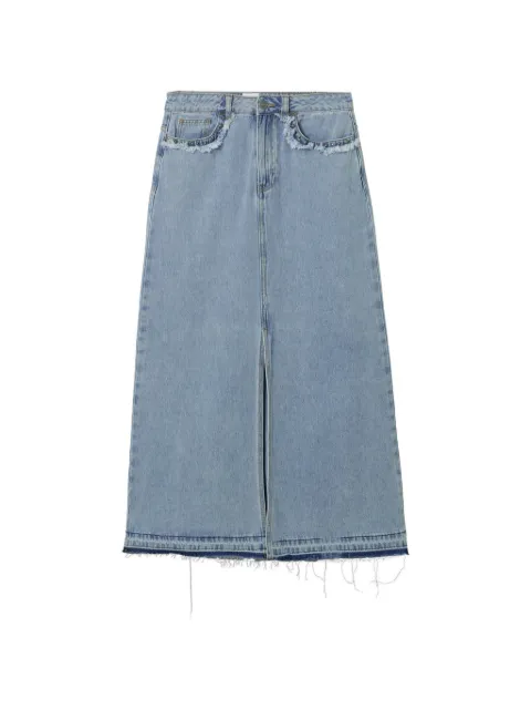b+ab frayed split skirt Blue 6S162AS