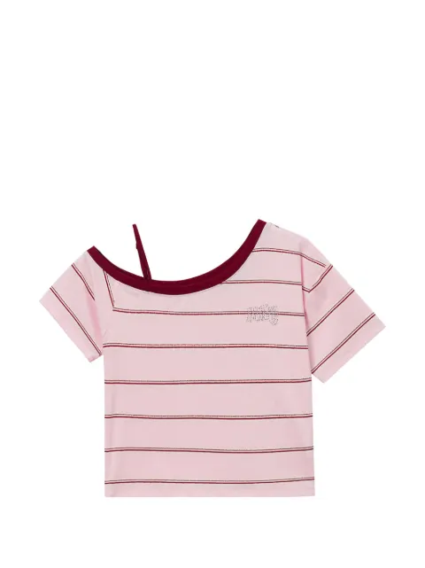 Mini Cream striped cut-out top Pink 6SM621A