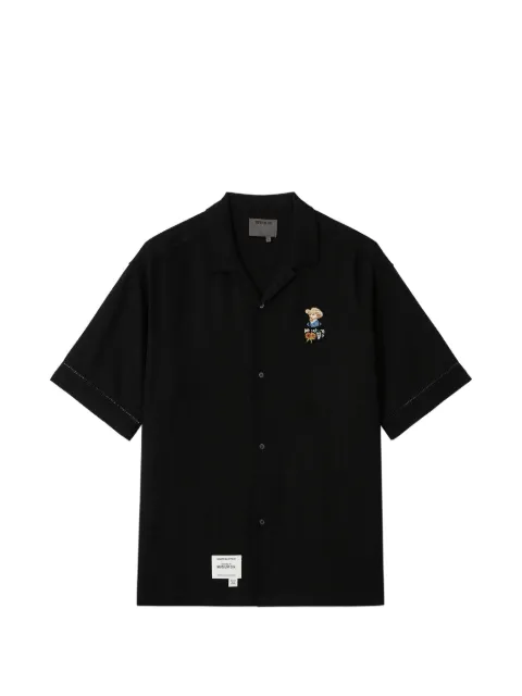 Musium Div. embroidery sleeve trim shirt Black MMUSRM01110X