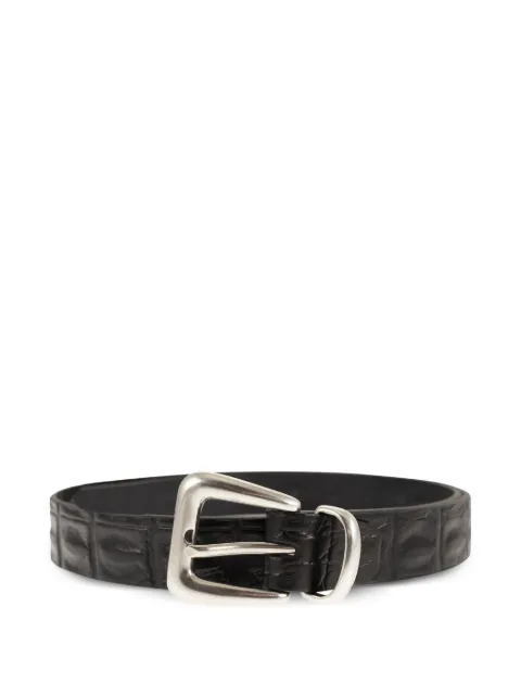 ALBERTO LUTI crocodile-effect buckle belt Black 83025NERO