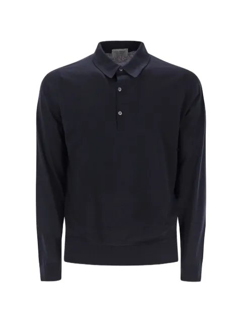 John Smedley Bradwell long-sleeved polo shirt Blue BRADWELLNAVY