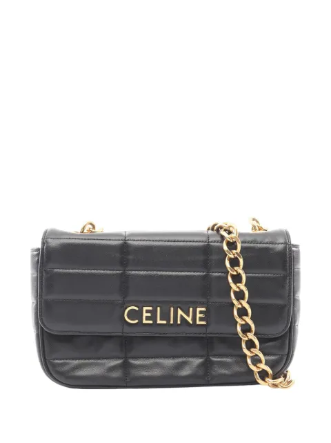 Celine Pre-Owned 2010-2026 Matelasse Goatskin Monochrome Chain shoulder bag Black OPUGCWCV8RVC7BIP