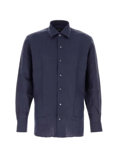 Zegna button-up linen shirt Blue RUHX30A3SRO3