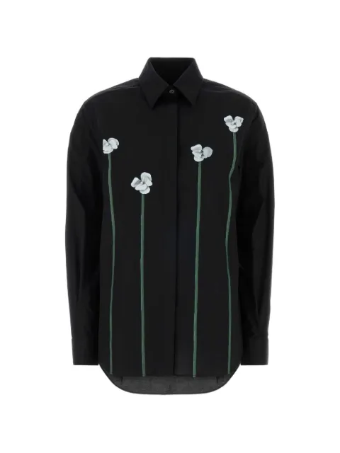 Moschino floral-appliqué shirt Black 261D02210431