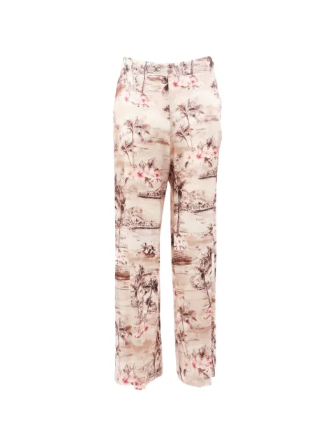 Shirtaporter graphic-print palazzo trousers Neutrals TR4025