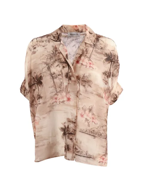 Shirtaporter tropical-print voile jacket Neutrals SH4049